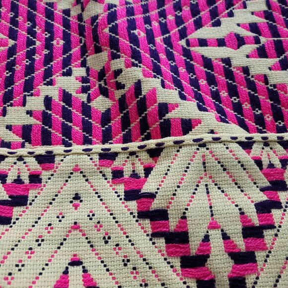 Handmade Multicolor Table Bed Console Dresser Runner Embroidery Geometric Linens - Picture 2 of 4